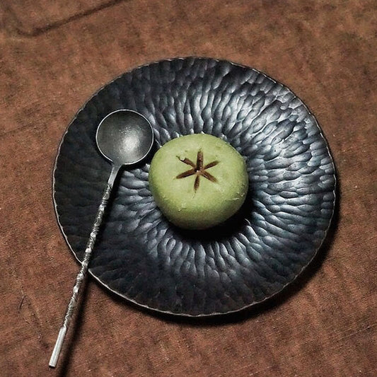 Hand Forged Dessert Jewelry Candle Round Iron Storage Tray