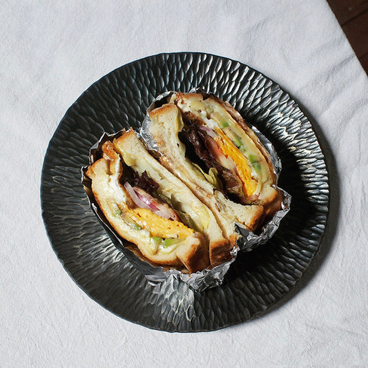 Hand Forged Dessert Jewelry Candle Round Iron Storage Tray