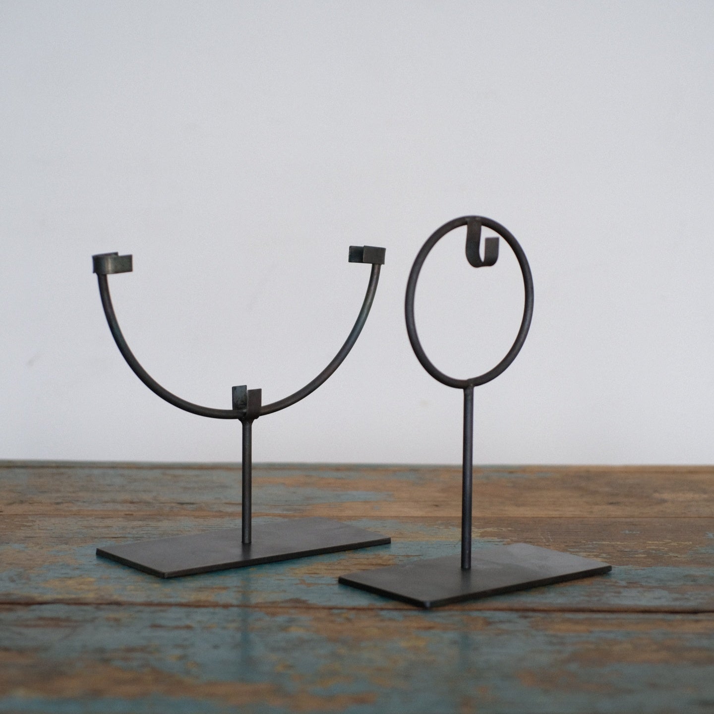 Hand Forged Metal Display Stand For Round And Ring Objects
