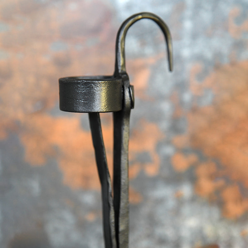 Hand Forged Iron Handheld Tabletop Taper Candle Stick