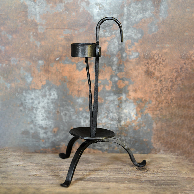 Hand Forged Iron Handheld Tabletop Taper Candle Stick