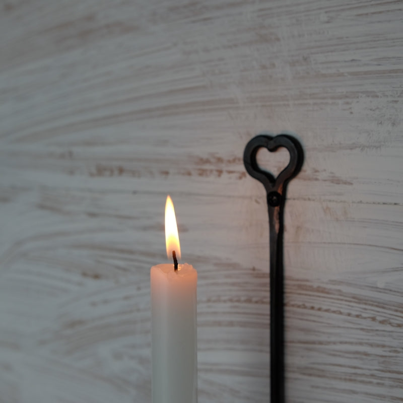 Hand Forged Iron Heart Wall-Mounted Candlestick