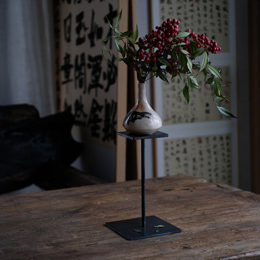 Hand Forged Heightened Vase Metal Display Stand