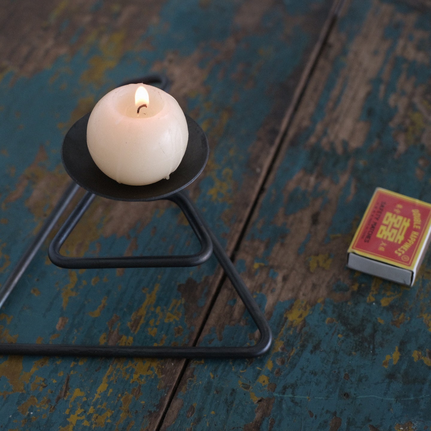 Hand Forged Iron Ladder Tea Light Tabletop Candle Holder