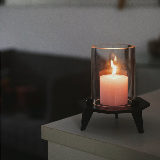 Hand Forged Iron Removable Tabletop Hurricane Candle Holder