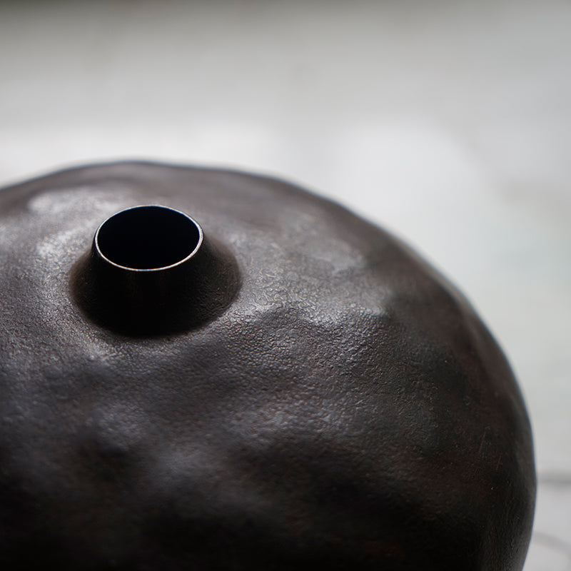 Hand Forged Iron Round Vase