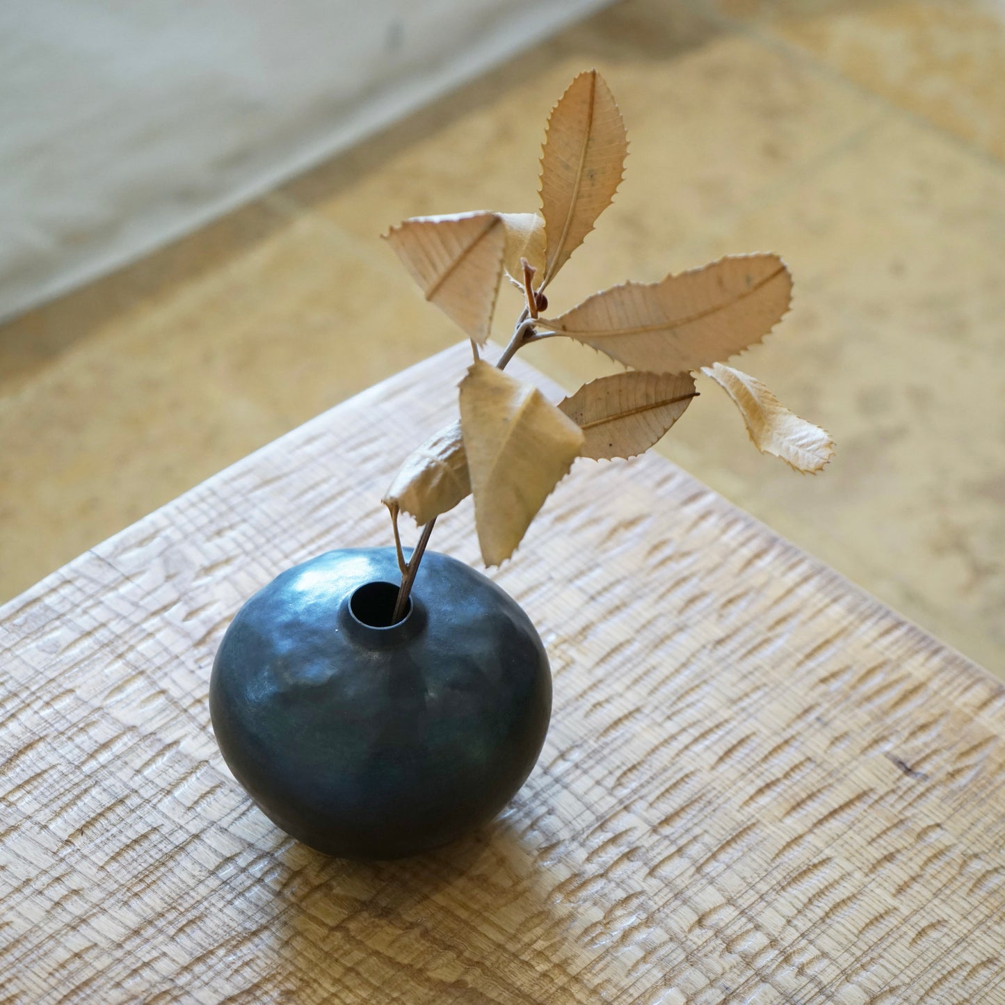 Hand Forged Iron Round Vase