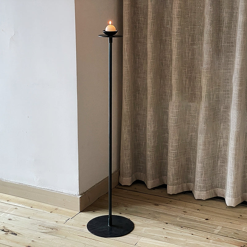 Hand Forged Iron Standing Tall Floor Candle Holder