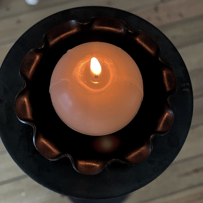 Hand Forged Iron Standing Tall Floor Candle Holder