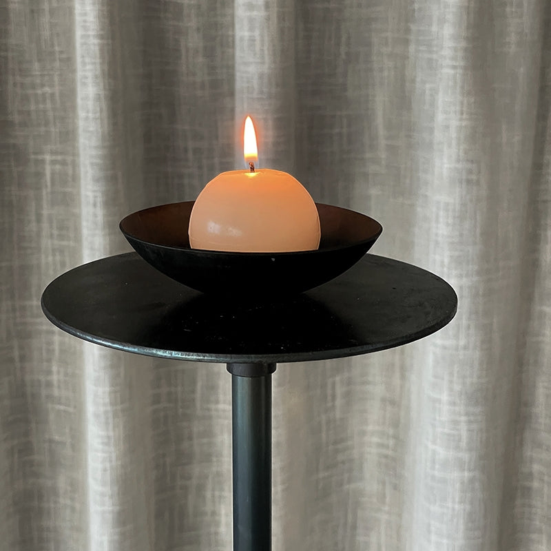 Hand Forged Iron Standing Tall Floor Candle Holder