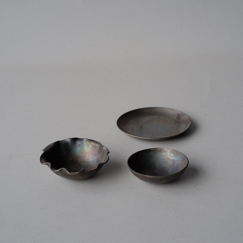 Hand Forged Iron Tabletop Candle Holder With Plate