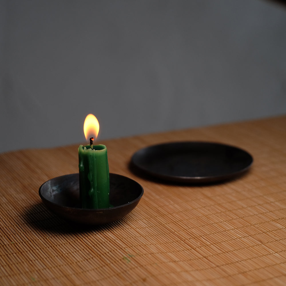 Hand Forged Iron Tabletop Candle Holder