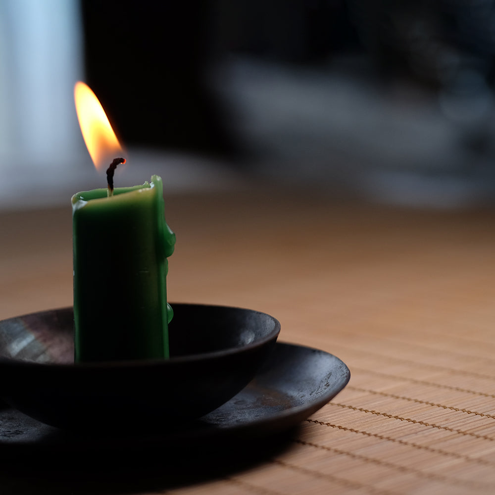 Hand Forged Iron Tabletop Candle Holder