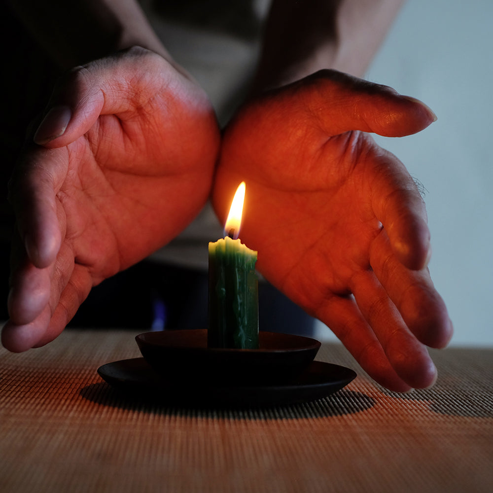 Hand Forged Iron Tabletop Candle Holder