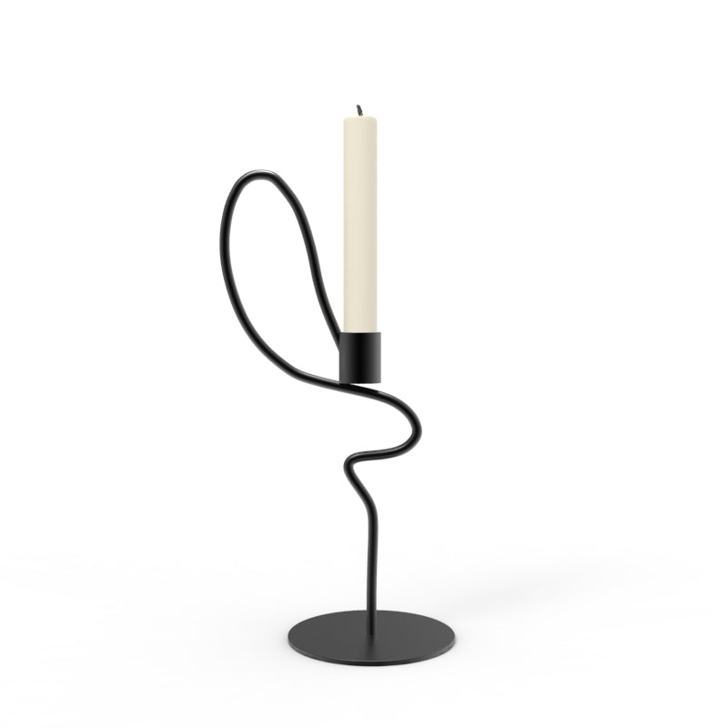 Hand Forged Iron Valse Tabletop Candlestick