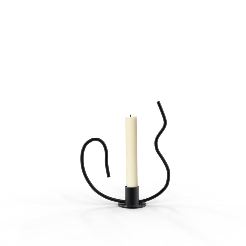 Hand Forged Iron Valse Tabletop Candlestick