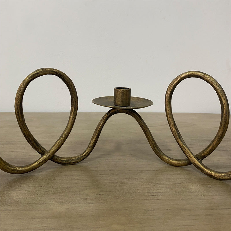 Hand Forged Iron Vintage Candelabra 3 Taper Candles