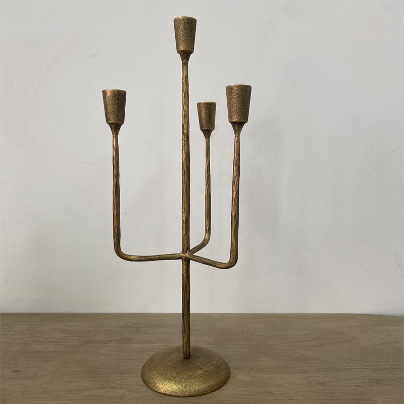 Hand Forged Iron Vintage Candelabra 4 Taper Candles