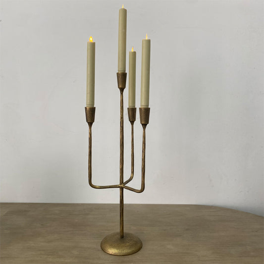 Hand Forged Iron Vintage Candelabra 4 Taper Candles