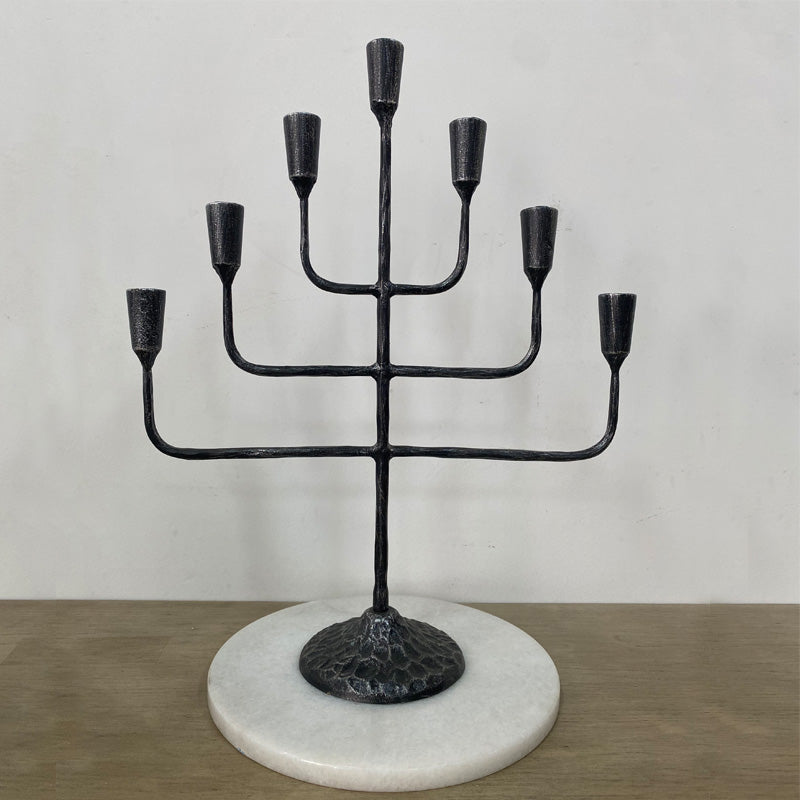 Hand Forged Iron Vintage Candelabra 7 Taper Candles