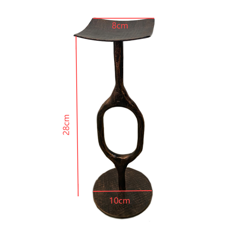 Hand Forged Iron Vintage Oval Tabletop Candle Holder