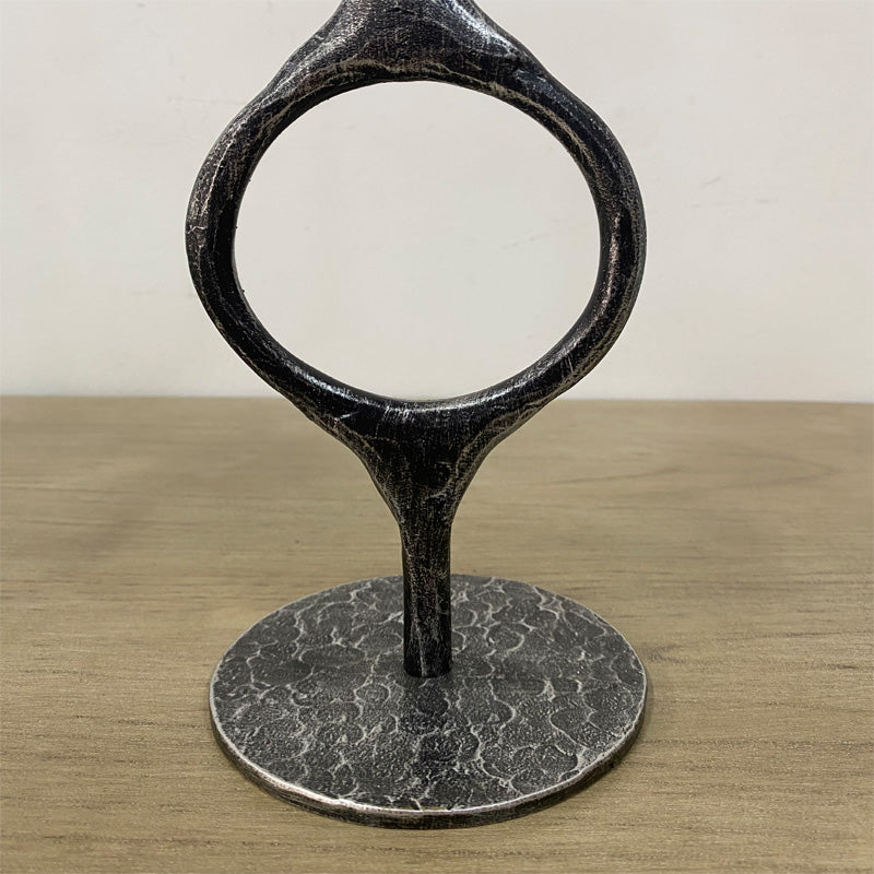 Hand Forged Iron Vintage Round Tabletop Candle Holder