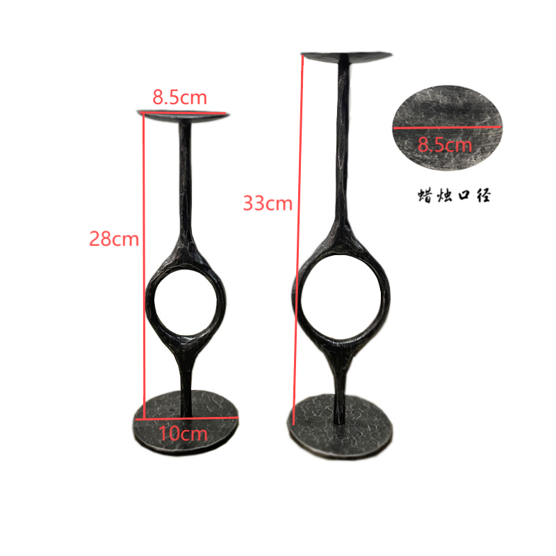 Hand Forged Iron Vintage Round Tabletop Candle Holder