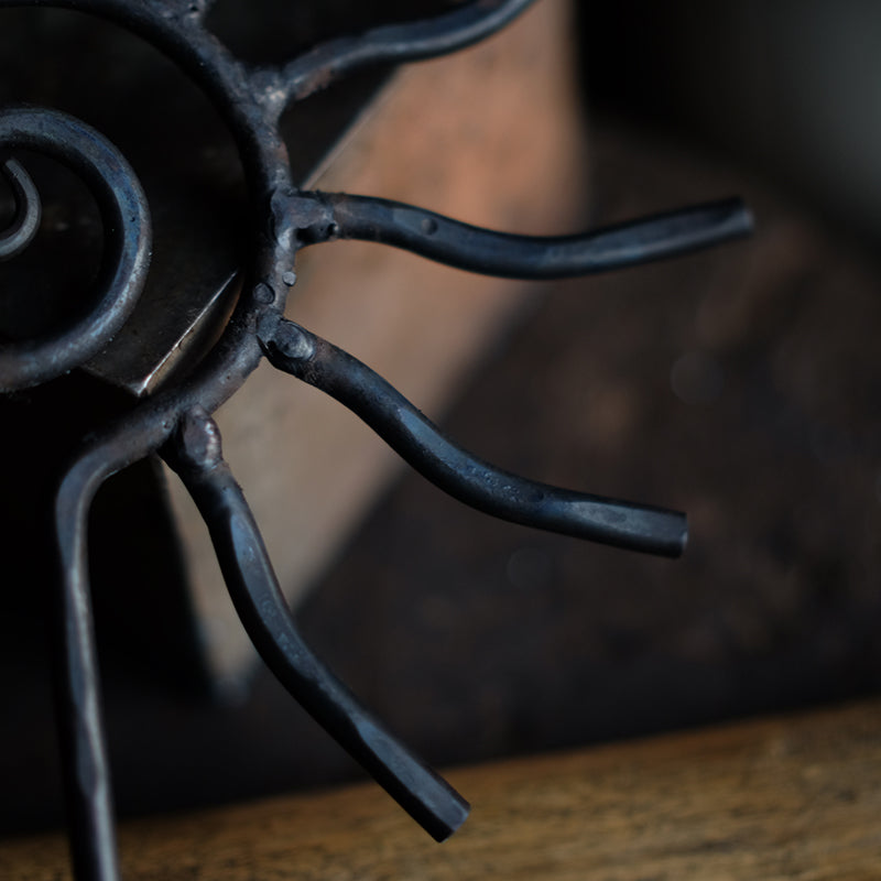 Hand Forged Iron Vintage Sunflower Wall Candle Holder