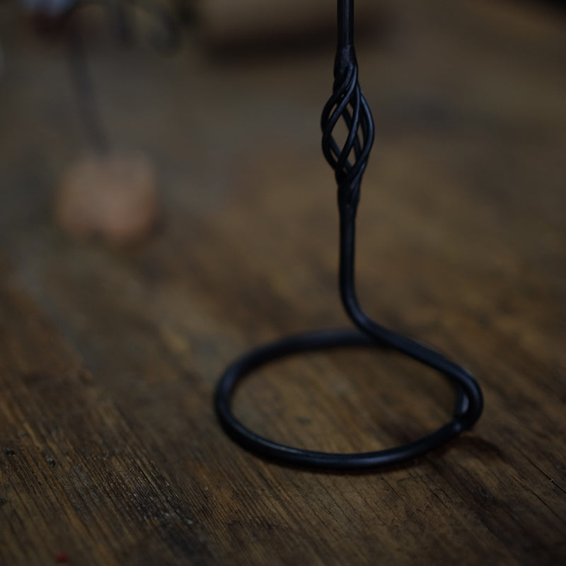 Hand Forged Iron Vintage Twist Taper Tabletop Candle Stick