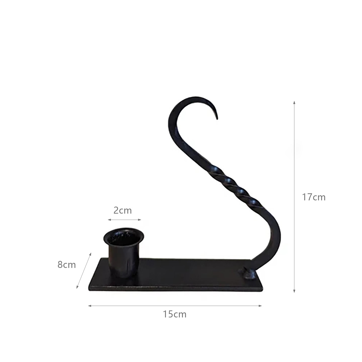 Hand Wrought Iron Handheld Tabletop Taper Candle Stick