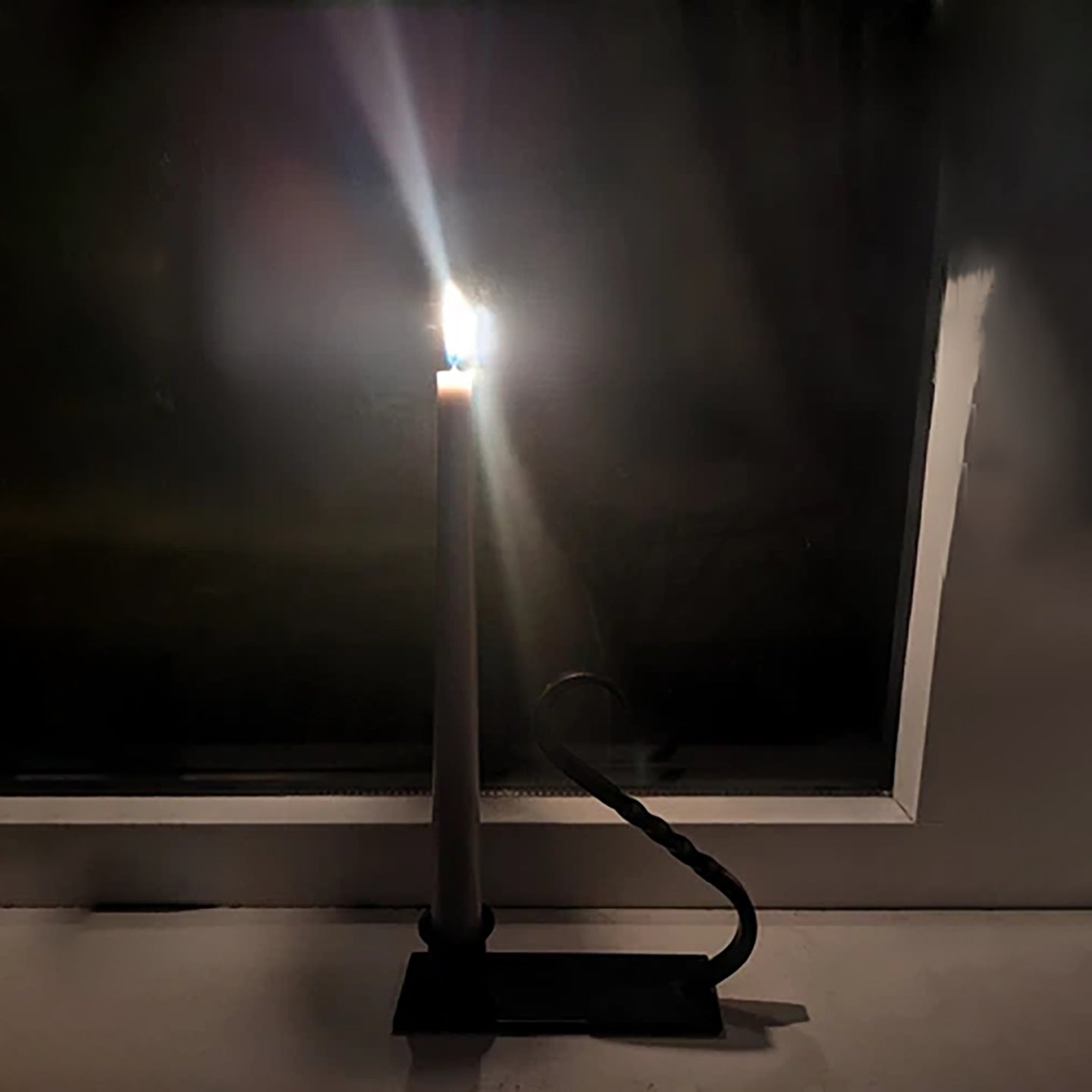 Hand Wrought Iron Handheld Tabletop Taper Candle Stick