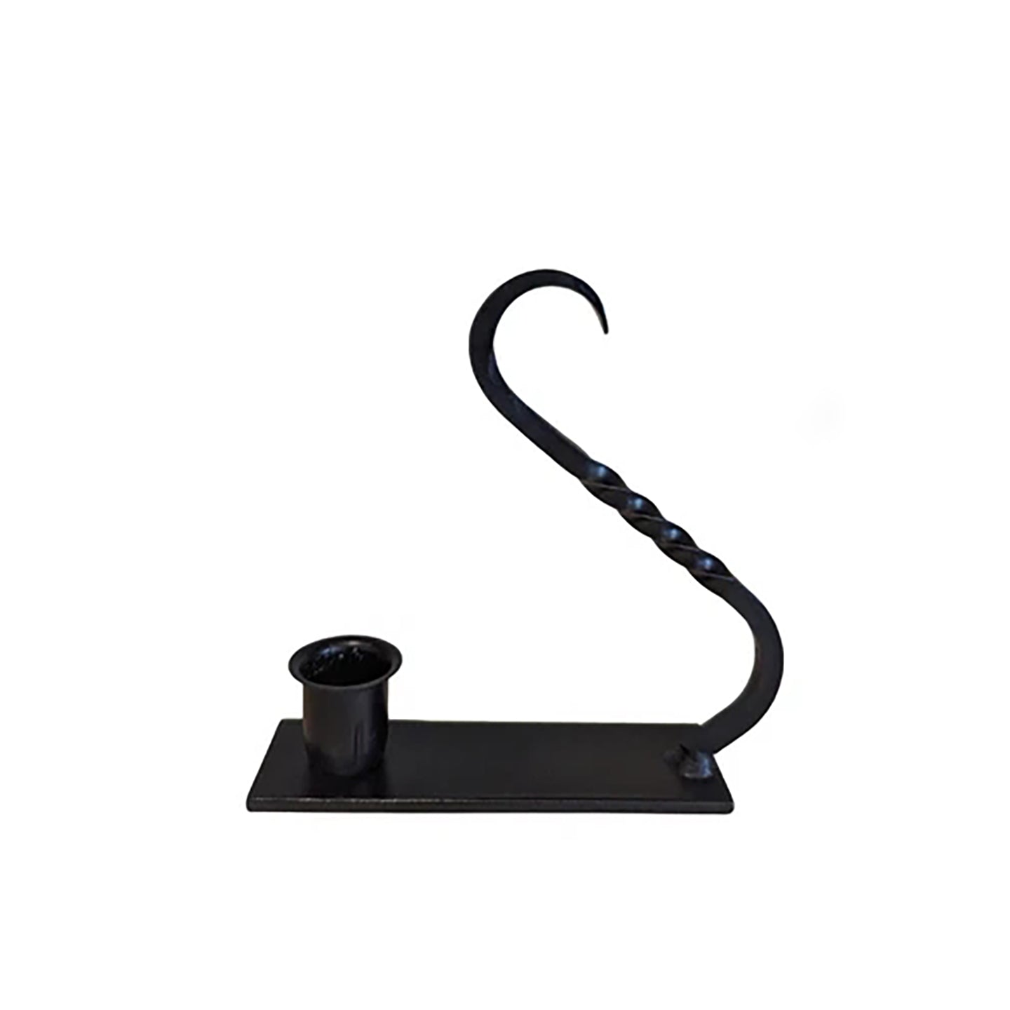 Hand Wrought Iron Handheld Tabletop Taper Candle Stick