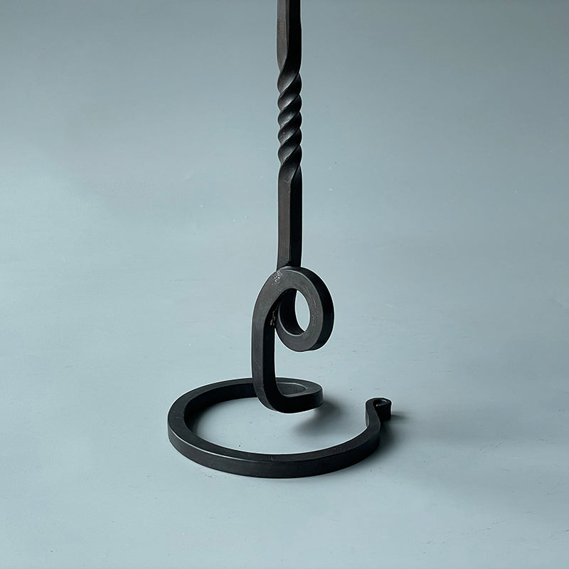 Hand Wrought Iron Vintage Calla Lily Taper Tabletop Candle Stick