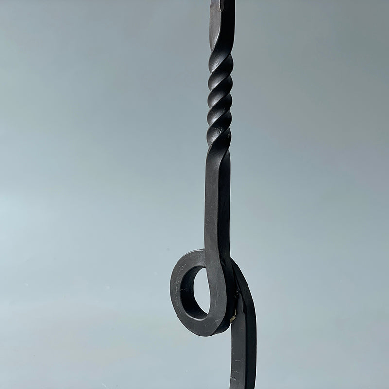 Hand Wrought Iron Vintage Calla Lily Taper Tabletop Candle Stick