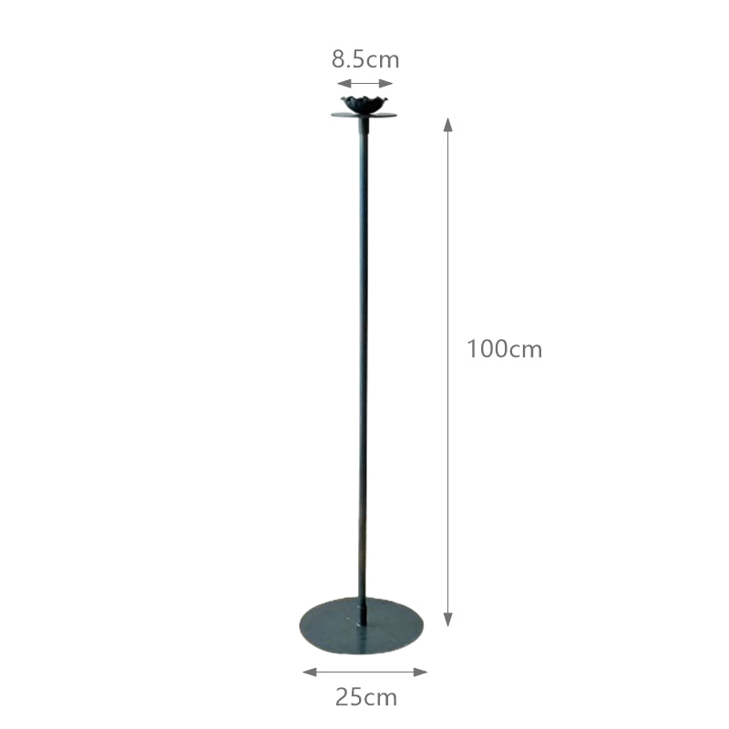 Hand Forged Iron Standing Tall Floor Candle Holder