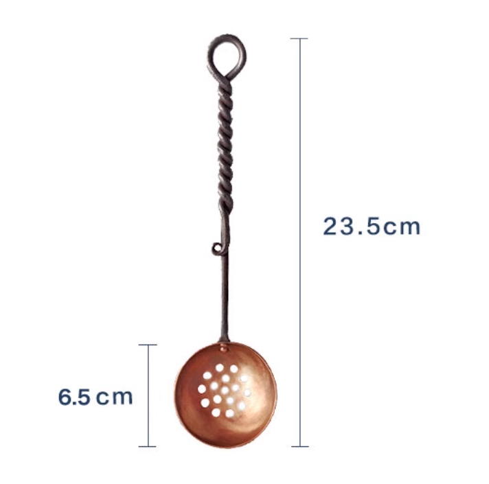 Hand Forged Twisted Iron and Solid Copper Spoon