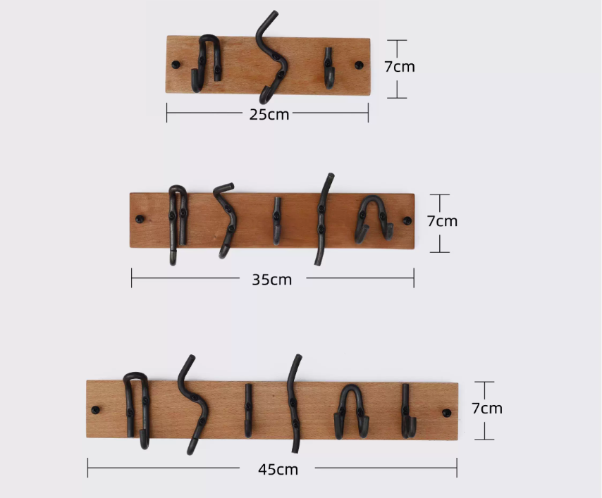 Hand Forged Iron Nail Key Hook And Rack