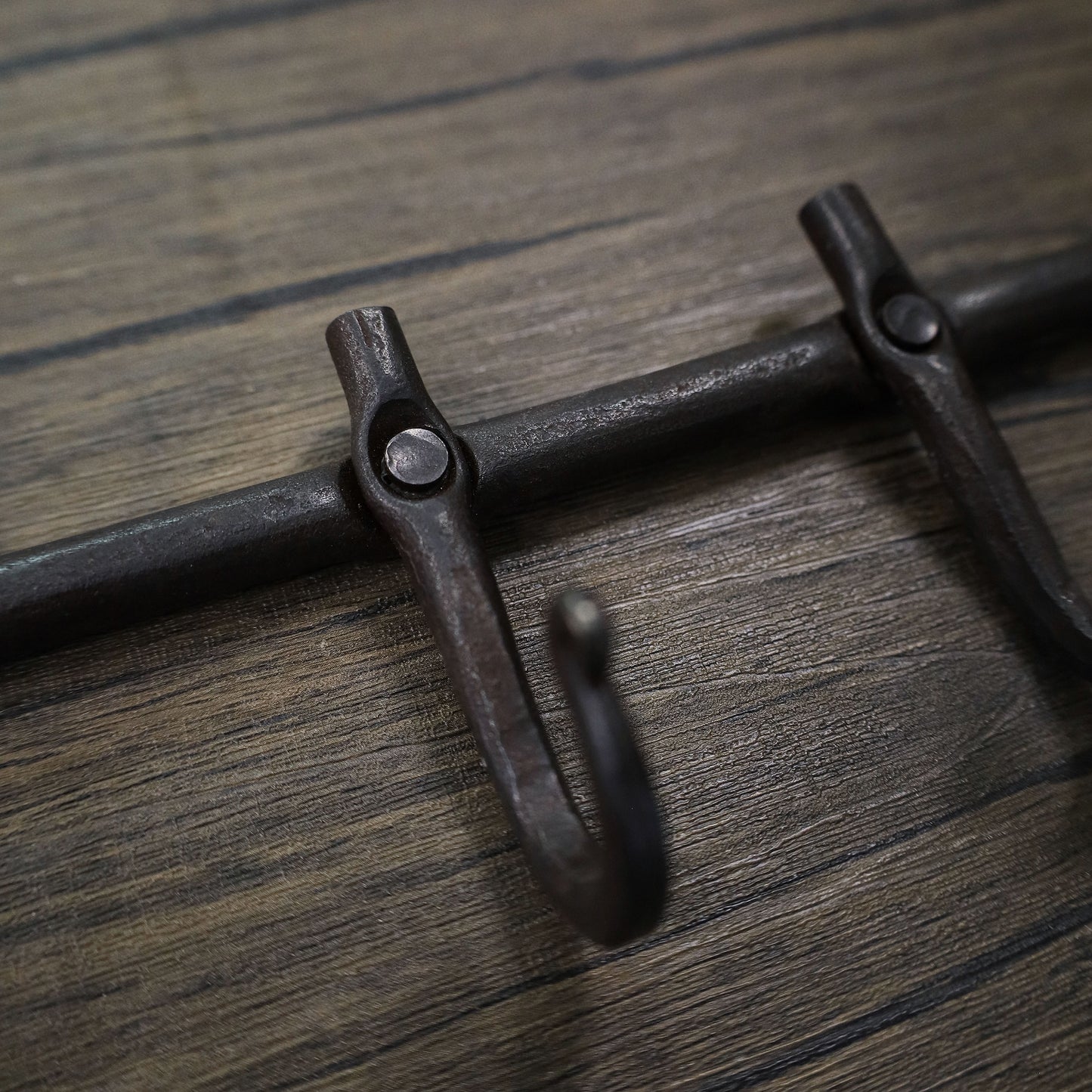 Hand Forged Vintage Iron Nail Hook With Three Hooks