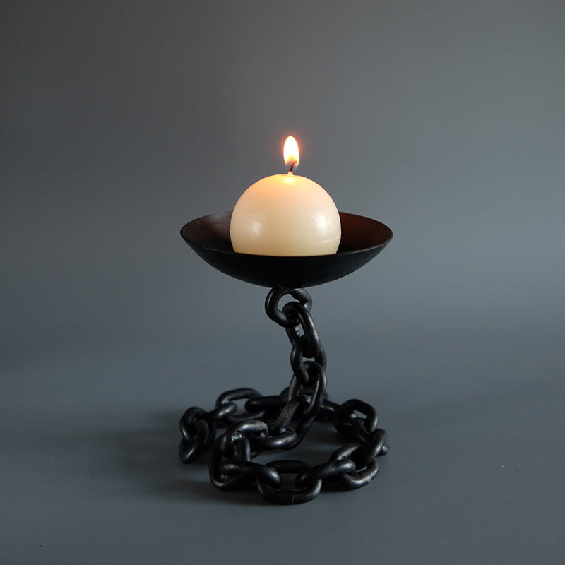 Handmade Iron Chain Tabletop Candel Holder