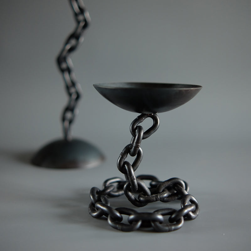 Handmade Iron Chain Tabletop Candel Holder