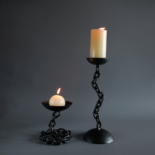 Handmade Iron Chain Tabletop Candel Holder