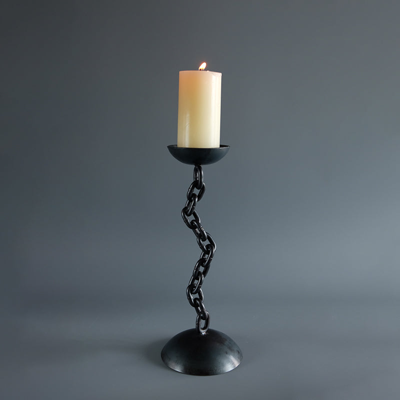 Handmade Iron Chain Tabletop Candel Holder