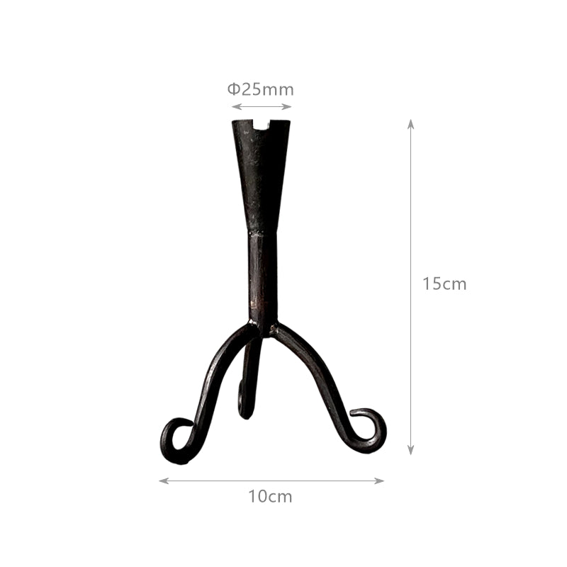 Three-legged Taper Iron Tabletop Candle Holder
