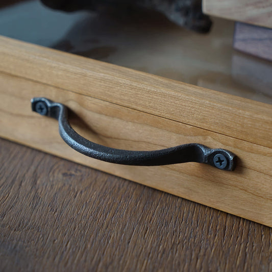 Hand Forged Iron Curved Handles Drawer Pulls