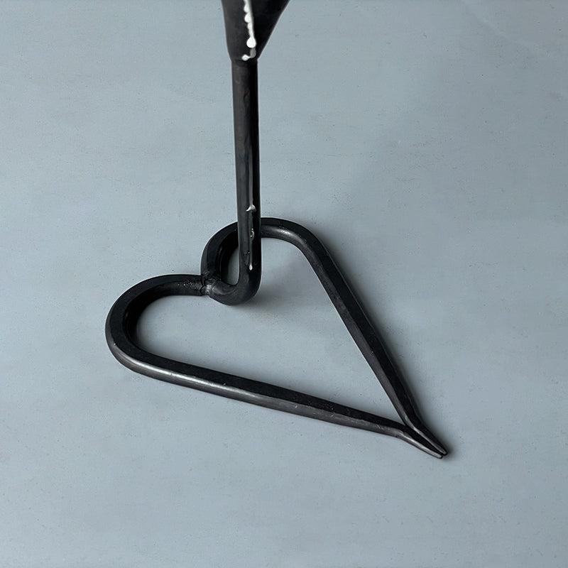 Hand Forged Iron Heart Shape Tabletop Candlestick