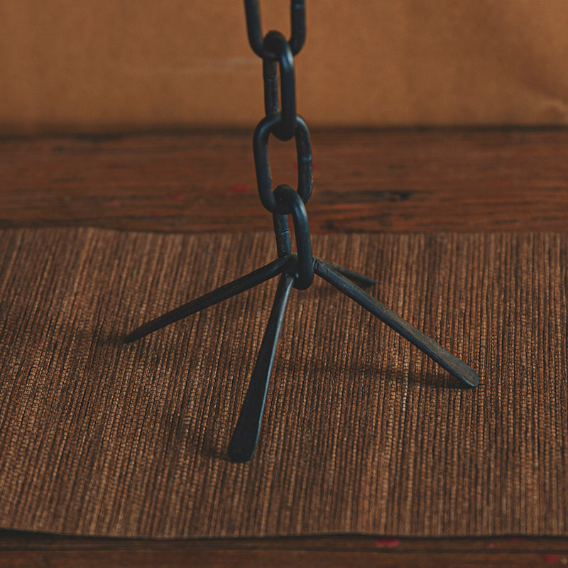 Hand Forged Iron Stand With Chain Candle Holder