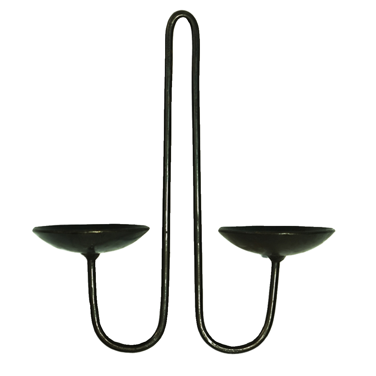 Hand Forged Iron Wall Mount Candelabra - Two Arm