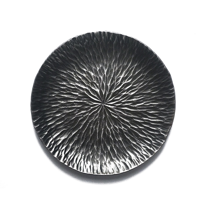 Hand Forged Dessert Jewelry Candle Round Iron Storage Tray